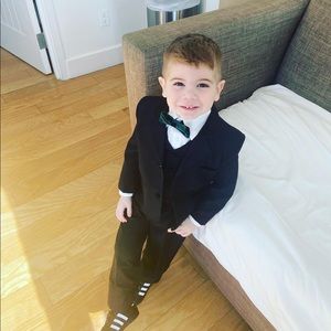 Peanut Butter Collection Black Toddler's Tuxedo